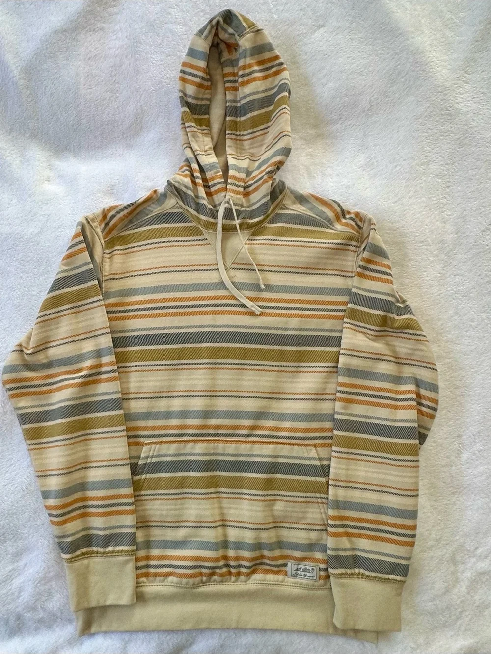 Eddie Bauer Beige Striped Pullover Sweatshirt Adult Small